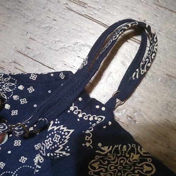 TOMMY HILFIGER  blue & cream maxi-dress with adjustable spaghetti straps - Picture 3 of 8